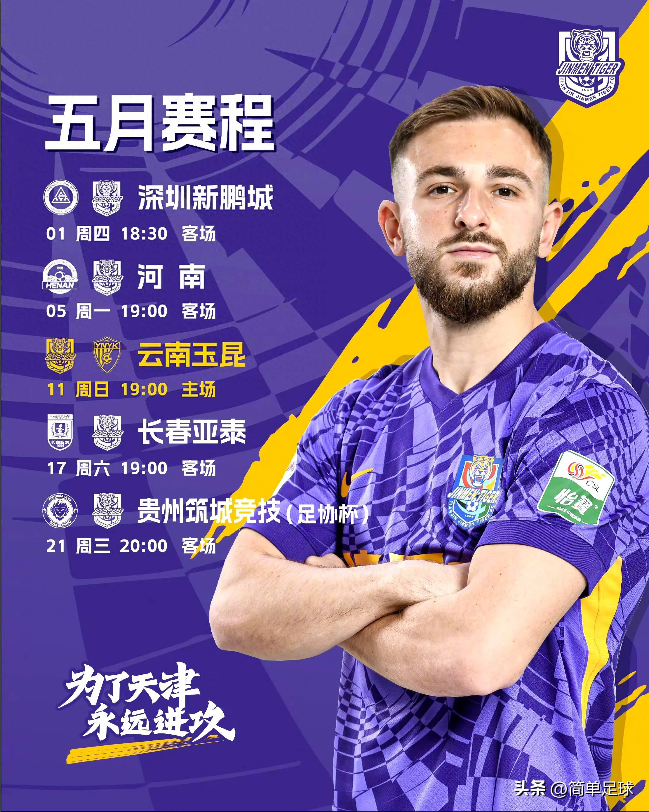 他原本已经来到津门虎试训，却最终没有留下，如今在中甲的简单介绍